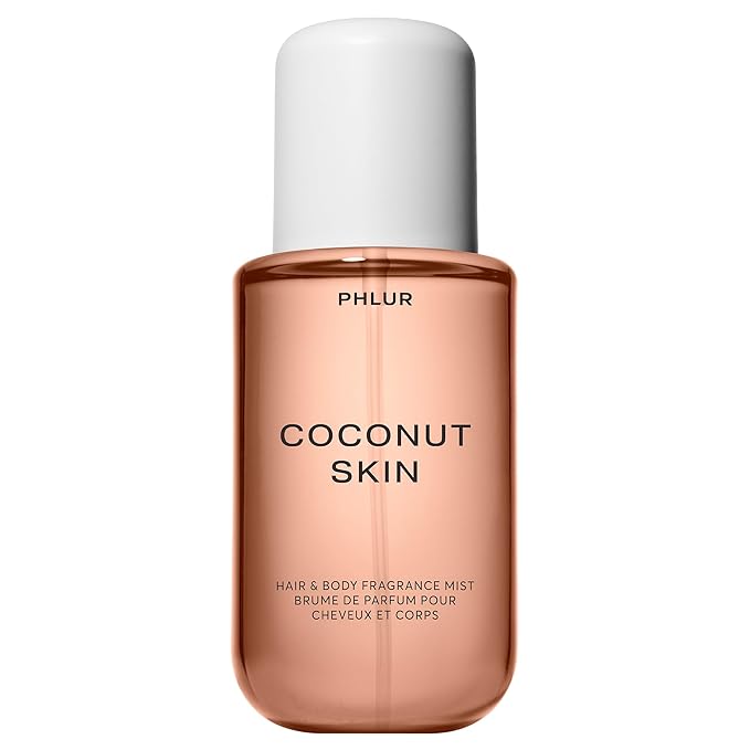 PHLUR Coconut Skin Body Mist - Hair & Body Fragrance Mist - Coconut Body Spray with Caramel, White Florals, Sandalwood & Amber (8 Fl Oz)